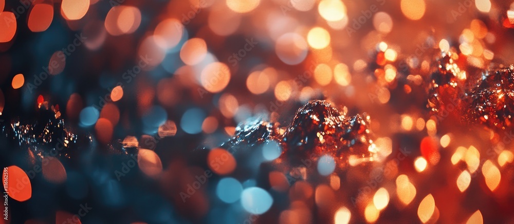 Poster bokeh background with vibrant blue and orange tones creating a festive atmosphere for christmas or h