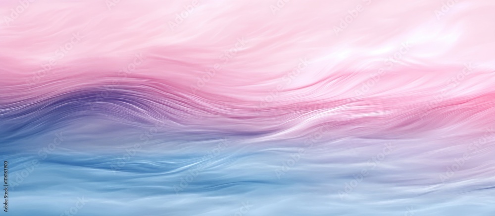 Poster soft pastel waves in gentle motion creating a dreamy abstract background with serene pink and blue h