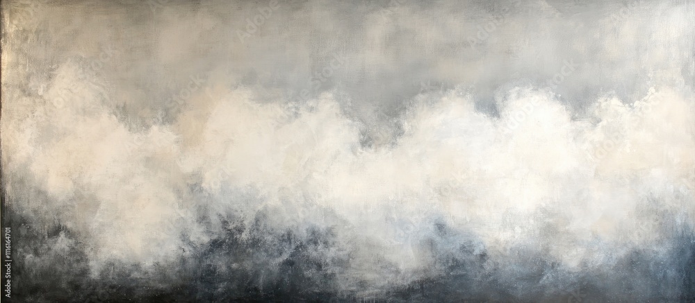 Leinwandbilder serene abstract depiction of clouds showcasing various shades of white and gray against a muted back