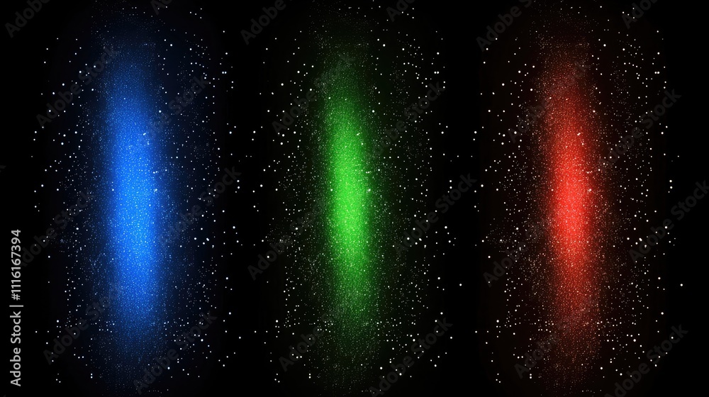 Aufkleber Multicolored bokeh light background featuring blue green and red hues for creative projects and technical applications