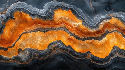 Obraz premium Granite background texture featuring vibrant orange and gray patterns suitable for mineralogy publications and design projects.