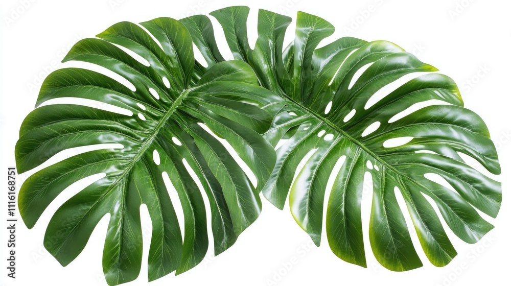 Poster tropical palm leaves isolated on white background perfect for design projects with detailed clipping