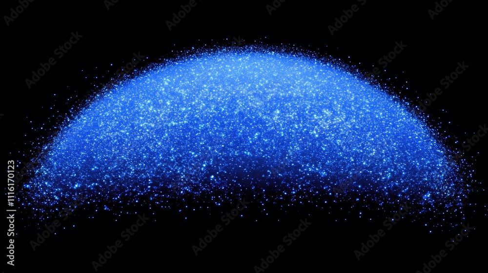 Aufkleber Blue bokeh lights creating an abstract dome effect on a black background for artistic and design purposes