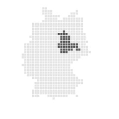 Bundesland Sachsen-Anhalt markiert auf grauer Karte von Deutschland