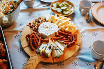a festively prepared table waiting for guests