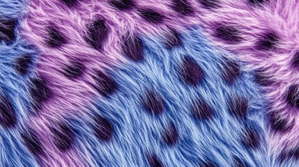Fototapeta premium Blue and purple leopard print fur pattern showcasing a vibrant and textured textile suitable for fashion and interior design projects