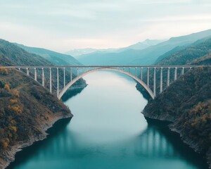 Iconic arch bridge with a cantilevered design, spanning a deep canyon river, offering stunning viewpoints along its length