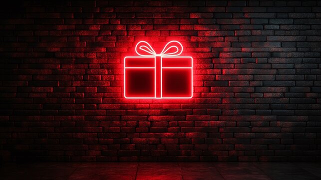 Scritta luminosa del Black Friday in stile neon su un muro di mattoni