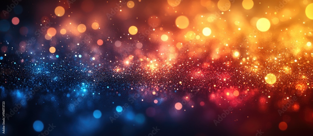 Poster colorful bokeh backdrop with vibrant lights in red yellow and blue creating a festive ambiance for c
