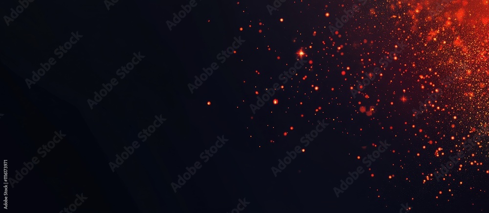 Poster abstract red glitter background with shimmering particles for festive or artistic designs and presen