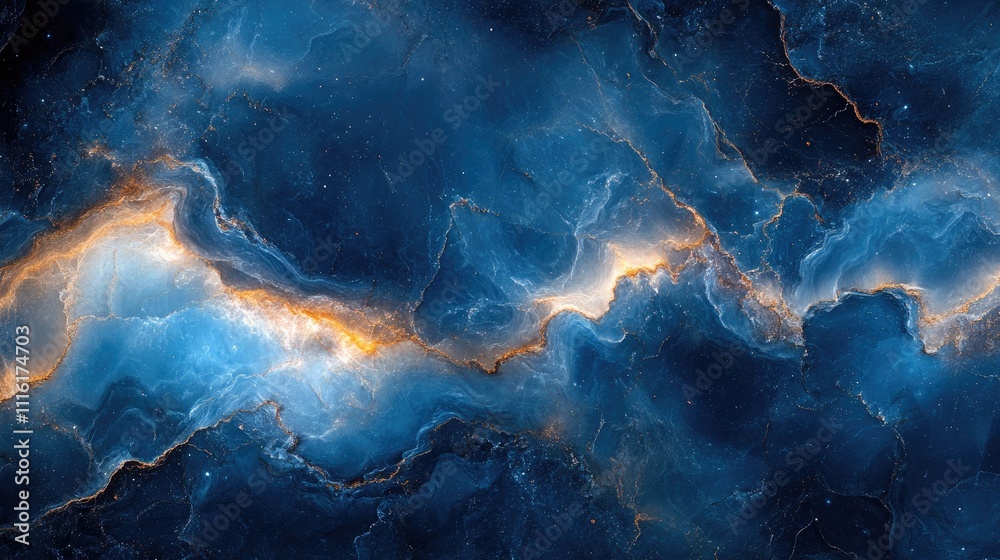 Aufkleber cosmic blue marble abstract background with swirling patterns and glowing highlights suitable for te