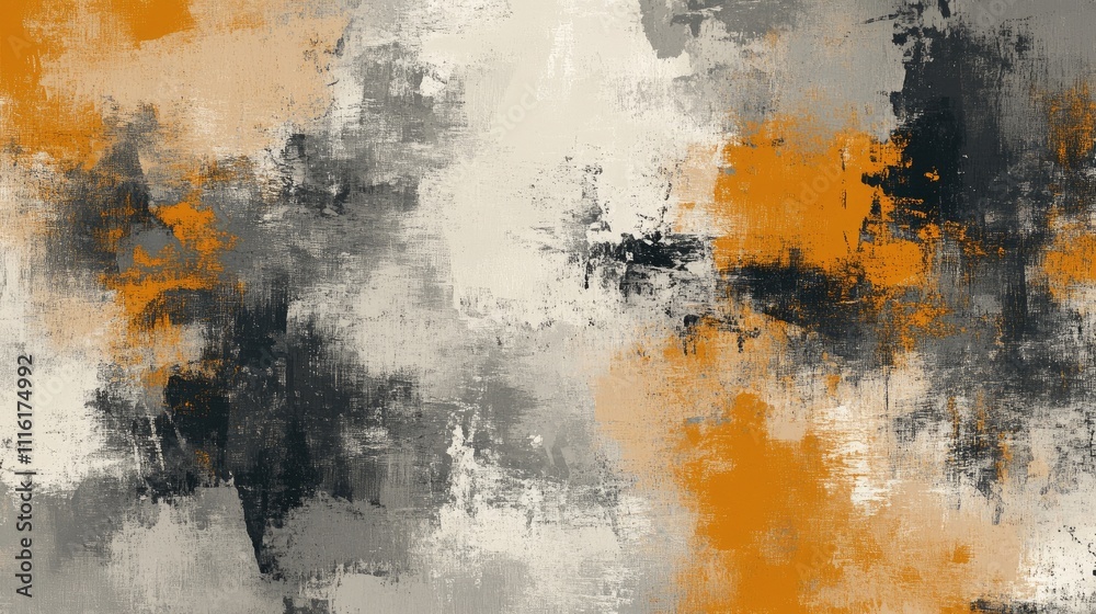 Poster abstract orange and gray textured pattern resembling weathered brick wall art suitable for backgroun