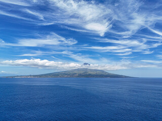 The highest cloud covered peak of Porugalia on the Azores island of Pico