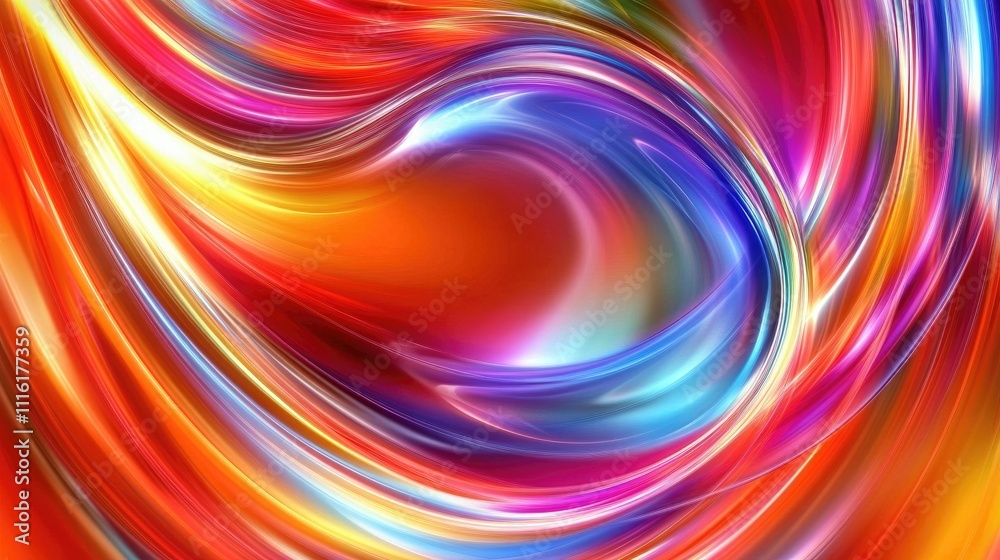 Poster vibrant abstract swirls in colorful hues showcasing fluid motion and dynamic energy for creative des