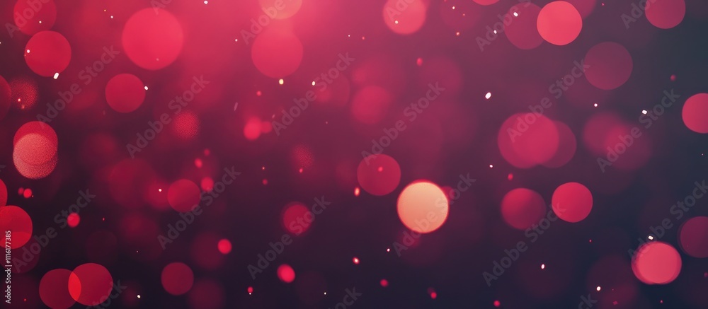 Poster Red and pink bokeh background with festive lights creating a cheerful atmosphere for Christmas and holiday themed designs