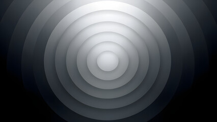 Obraz premium Radial gradient featuring alternating rings of soft gray and pitch black for a hypnotic effect