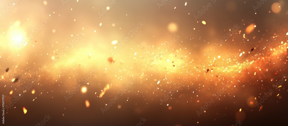 Poster Warm festive bokeh lights with a blurred background creating a magical atmosphere perfect for holiday and celebration themes