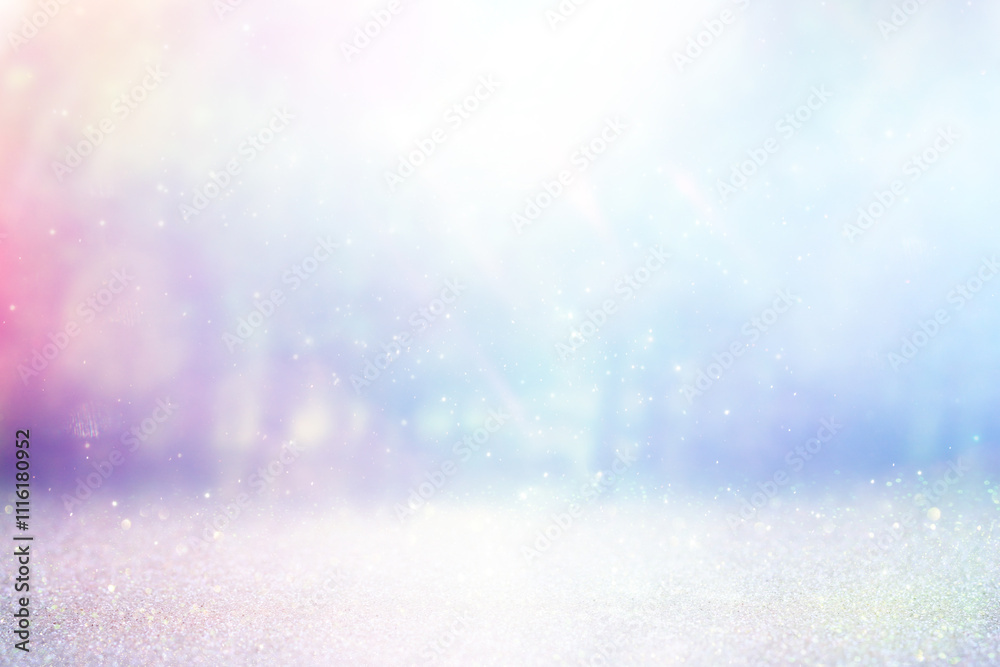 Wall mural abstract background of soft focus bokeh lights