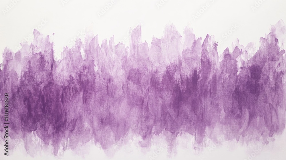Poster abstract purple watercolor brushstroke texture on a clean white canvas background for artistic desig
