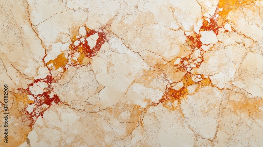 Poster elegant white marble texture with warm orange and red veining ideal for upscale design and architect