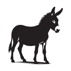 Obraz premium Donkey silhouette for artistic and digital purposes - Donkey black vector 