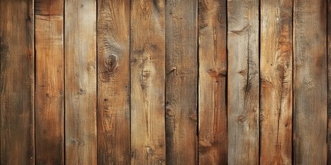 Fototapeta premium A backdrop featuring a weathered and rustic wood texture, highlighting the natural imperfections and aged appearance of the timber, providing a charmingly old fashioned feel.