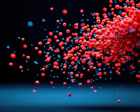 Abstract depiction of entropy increase, chaotic particles and energy, Thermodynamic Entropy, Statistical Mechanics