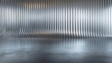 Lustrous silver metallic background with elegant lines, ideal for nameplate design. Perfect for creating a modern look, this silver metallic backdrop offers versatile photo space.