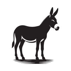 Simplified donkey silhouette for diverse design applications - Donkey illustration - minimallest donkey vector
