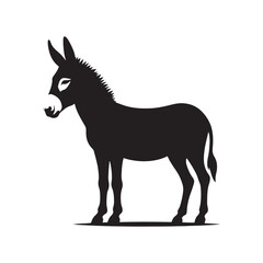 Fototapeta premium Donkey silhouette for creative digital projects - Donkey black vector 