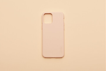 Modern phone case with sleek design on a pastel soft beige background