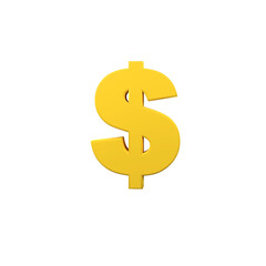 Dollar symbol isolated 3d render icon illustration