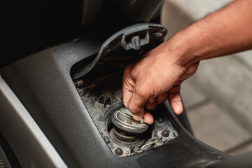 Filling Up a Motorcycle