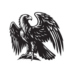 Obraz premium Elegant eagle silhouette for versatile digital projects - Eagle illustration - minimallest eagle vector 