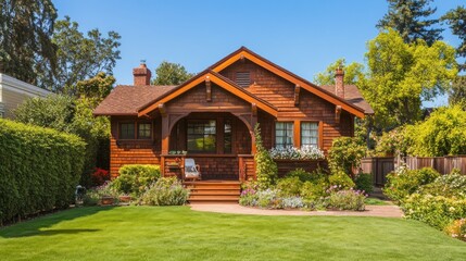 Charming Wooden Cottage with Lush Garden
