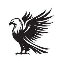 Stylish eagle silhouette for innovative digital designs - Eagle illustration - minimallest eagle vector
