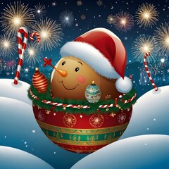 santa claus and snowman