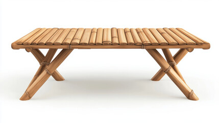 Bamboo table with traditional design, showcasing natural materials and craftsmanship. Perfect for outdoor settings or rustic interiors, adding warm touch to any space