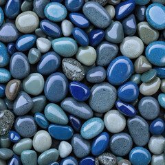 Blue pebbles for background. Stone texture.