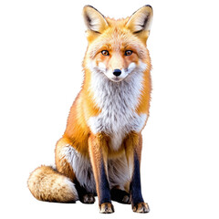 red fox vulpes isolated on transparent background