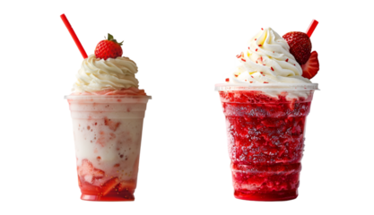 Strawberry smoothie isolated on white background
