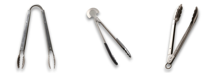 Isolated tongs on a transparent background for kitchen use