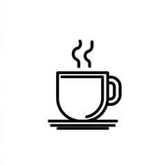 Simple outline icon of a hot drink on a white background. 