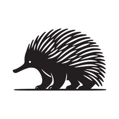 Simplified echidna silhouette for diverse creative applications - Echidna illustration - minimallest echidna vector
