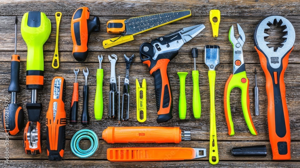 Poster essential tech repair tools setup for laptop fixing workshop environment photography overhead view r