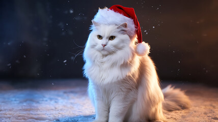 cute cat in snow