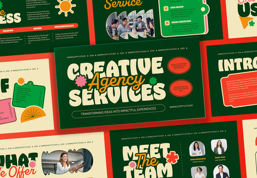Green Bold Playful Creative Agency Services Presentation