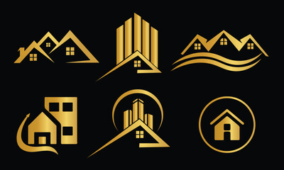 Mega Set and Big Group, Real Estate, Building and Construction Logo Vector Design Eps 10