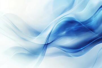 Fototapeta premium Abstract blue wave lines background and Blue Ethereal smoke waves illustration with copy space on a white backdrop