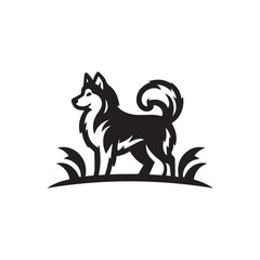 Siberian Husky icon vector symbol design art illustration © KhanAzizul